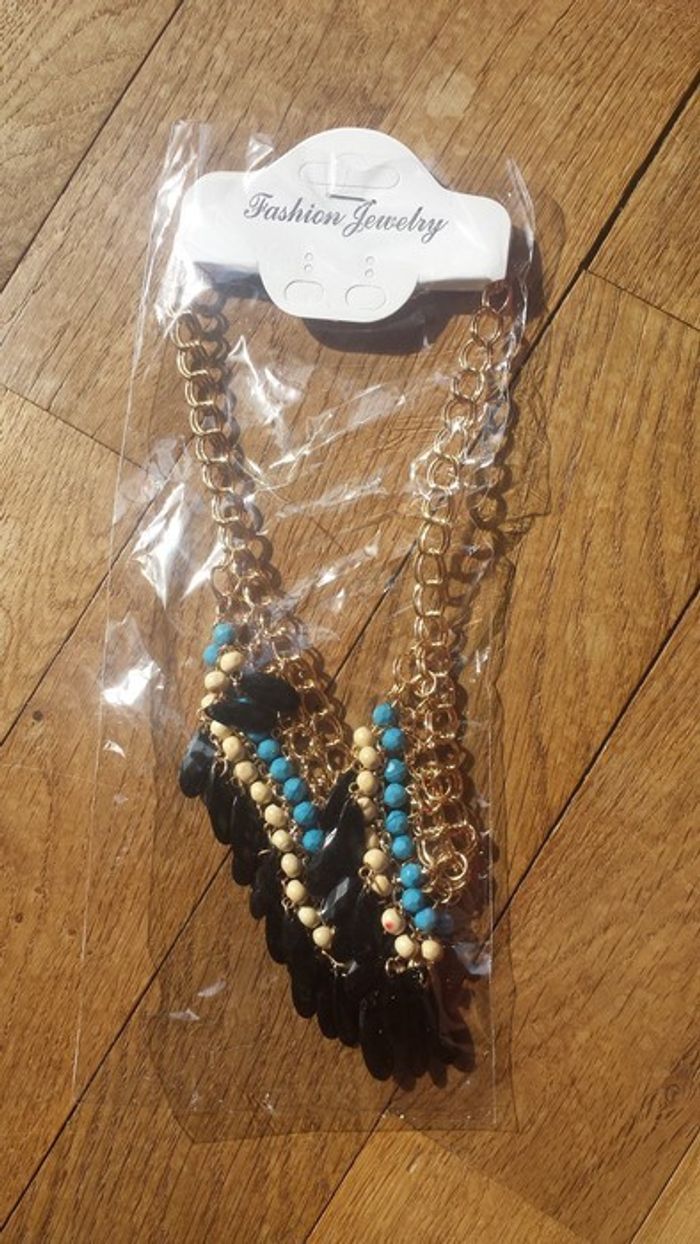 Collier Bohemien Bleu tendance. - photo numéro 2