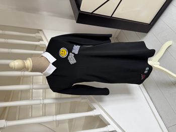 Robe Zara style school noire avec col blanc et broderies 