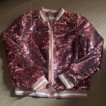 Blouson Licorne H&M – Rose à sequins et paillettes, 8 ans