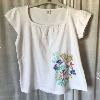 T-shirt tunique imprimé cachemire paillettes dorées 8 ans