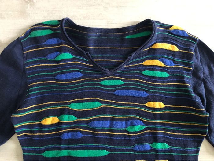 MM4- Pull vintage imprimé multicolore en coton T unique (40-44) - photo numéro 5