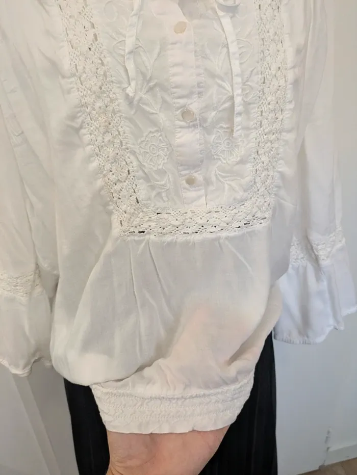 Blouse légère blanche/crème 40 - photo numéro 3