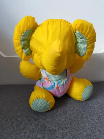 Peluche / doudou Éléphant jaune style Puffalump
