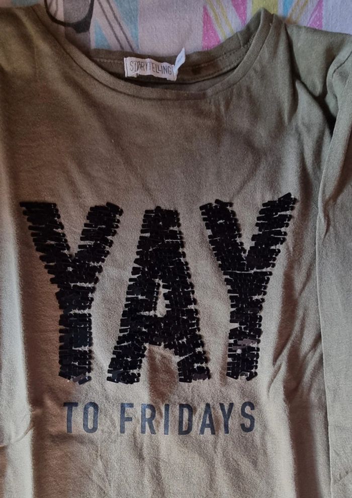 T-shirt manches longues kaki de marque Storytelling - photo numéro 3