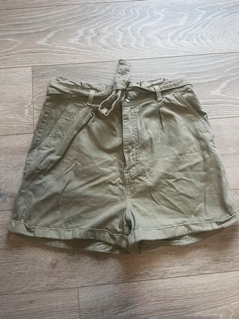 Short en jean kaki