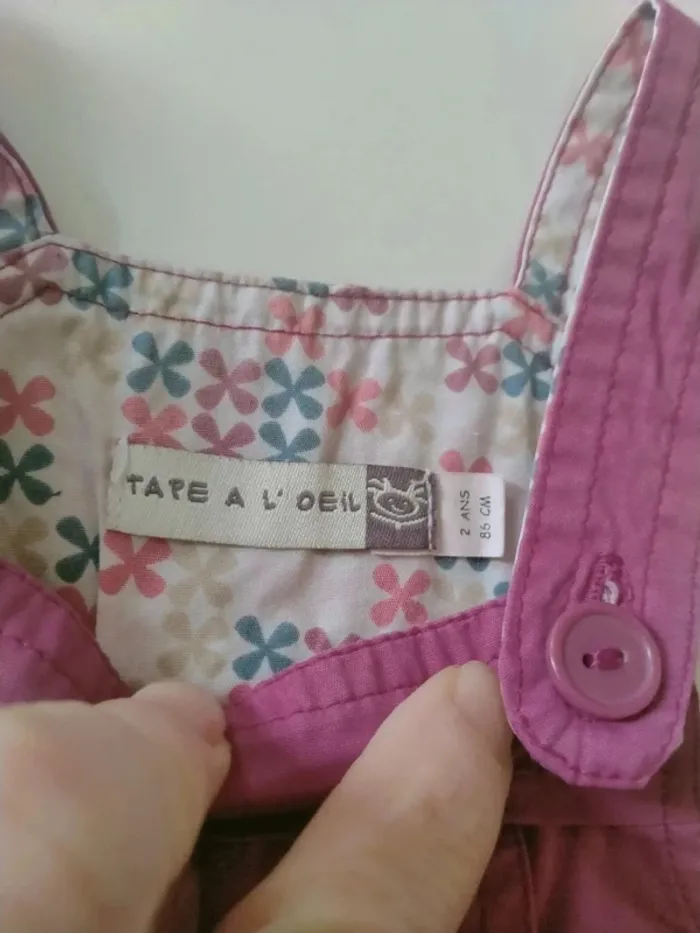 Robe salopette rose Tape à l'œil 2 ans - photo numéro 3