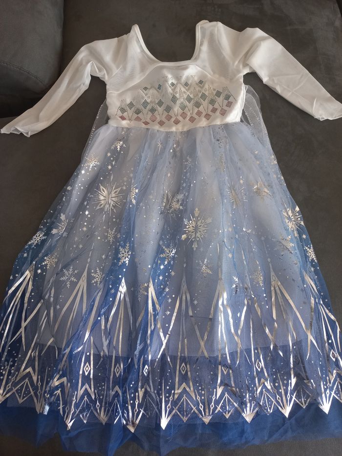 Robe déguisement blanche elsa reine des neiges 3/4 ans