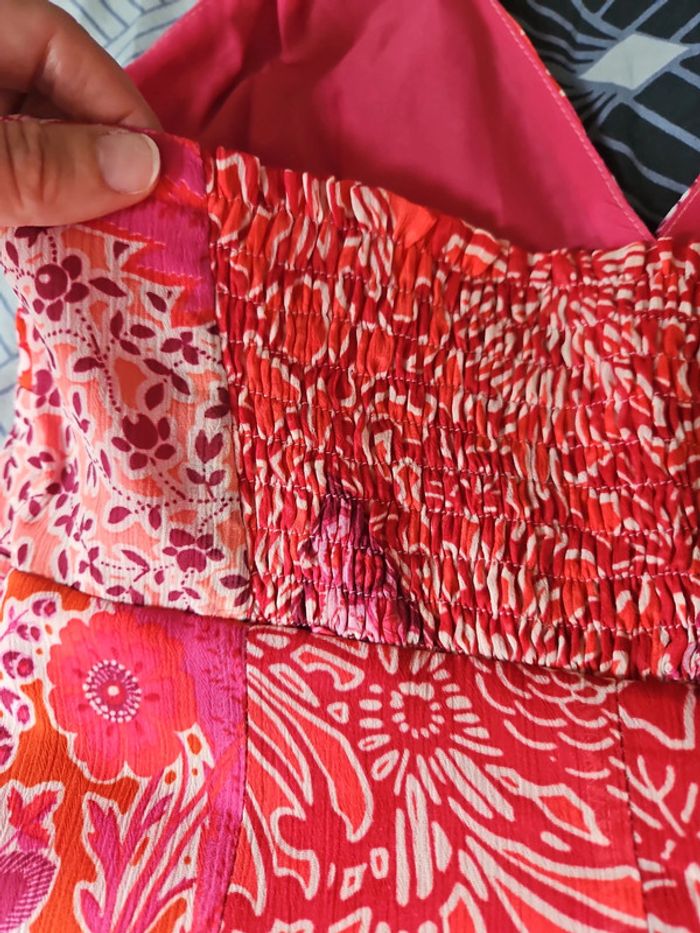 Superbe robe fleurie fushia 38 camaieu - photo numéro 5