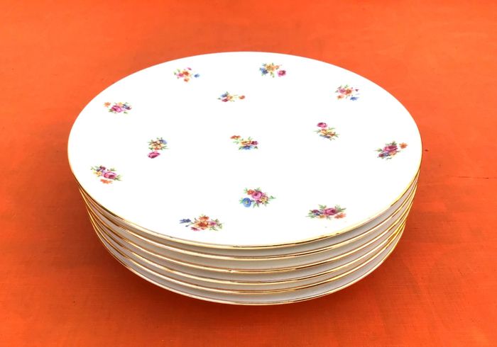 6 assiettes plates anciennes  Porcelaine  P.N France - photo numéro 8