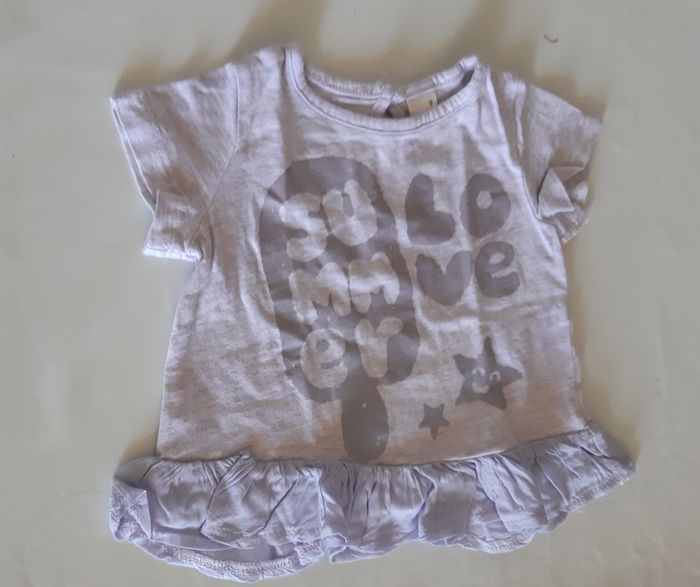 Short + t-shirt fille 9 mois - photo numéro 2