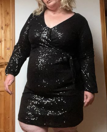 Robe à sequins noire Tissaia Taille L -44