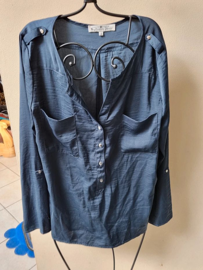 Chemisier bleu fluide