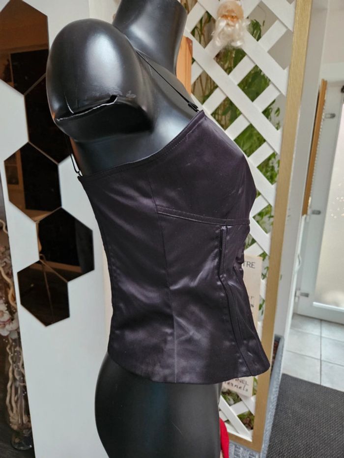 H&M bustier satiné noir taille L - photo numéro 5