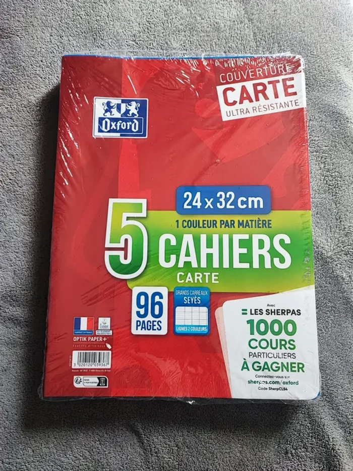 Lot de 5 cahiers Oxford