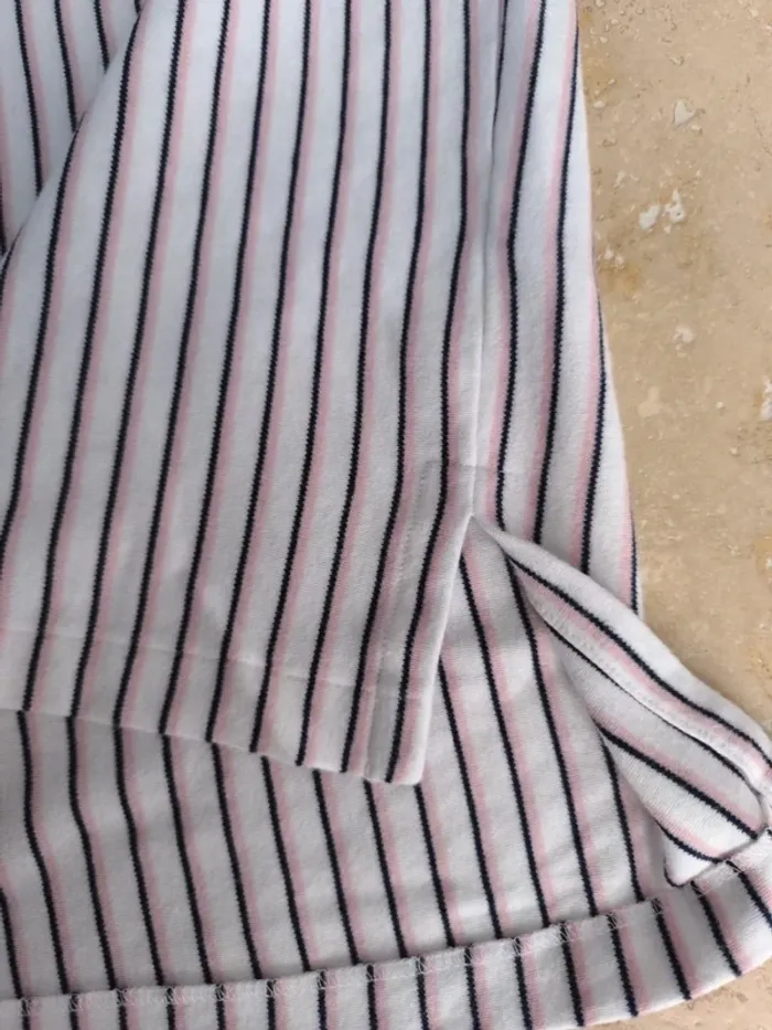 Polo Ralph Lauren homme L extra long vintage rayures verticales excellent état sauf une tache devant - photo numéro 11