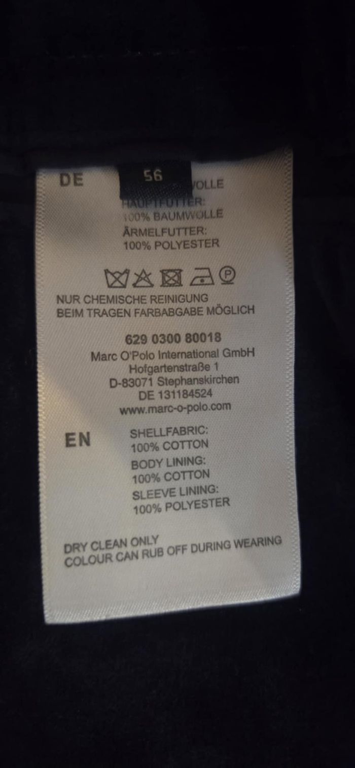 BLAZER MARC O’POLO 56 (XL/XXL) – VELOURS COTON – ÉTAT NEUF - photo numéro 8