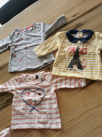 Lot tee shirt manche longue 6mois 