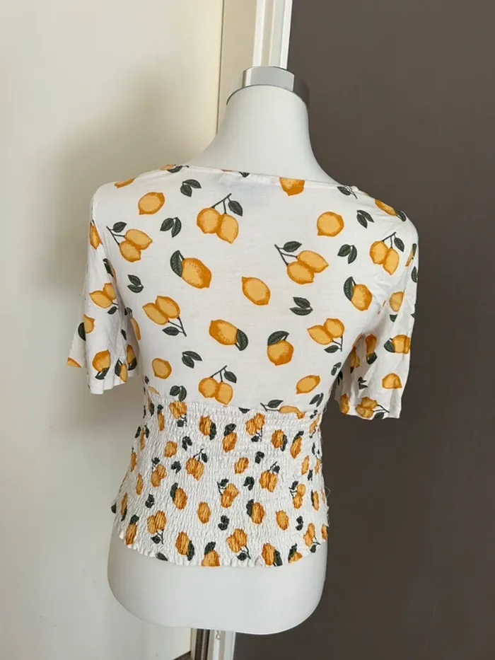 Ichi top haut été imprimée citron femme,taille S/36 - photo numéro 5