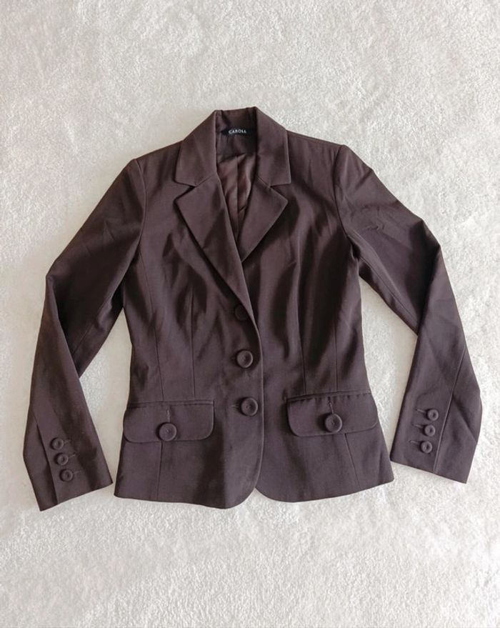 Veste blazer Caroll marron 36 3 boutons - photo numéro 5