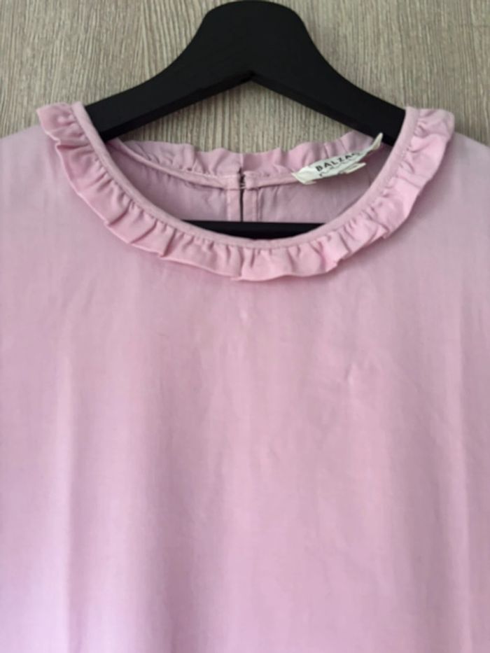 Blouse Balzac rose poudré col volanté - T38 - photo numéro 4