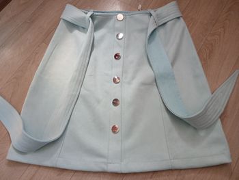 Mini-jupe suédine bleu clair