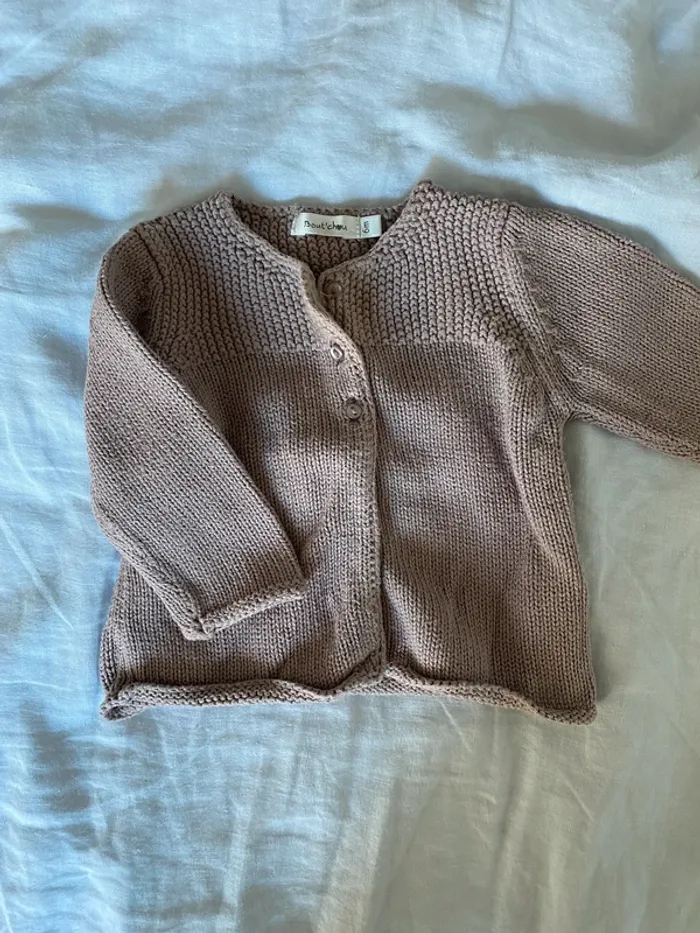Gilet parme Bout’chou 6 mois