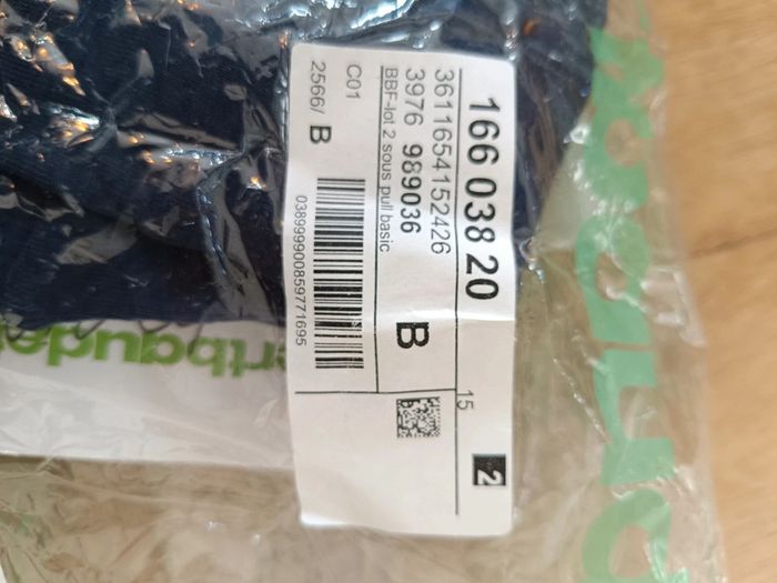 Lot de 2 sous pull neuf 3 mois vert baudet - photo numéro 9