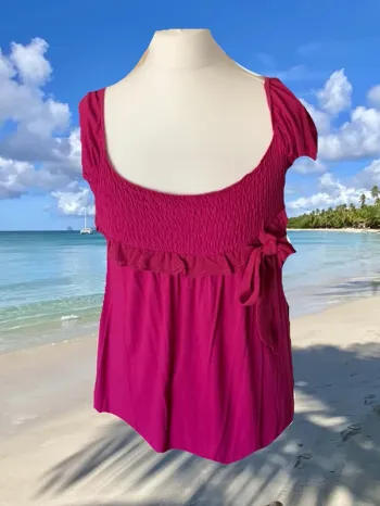 Teeshirt fushia 42 élastique noeud