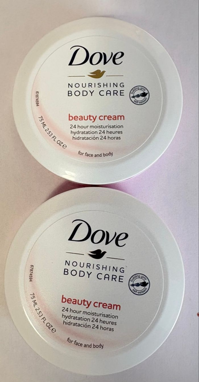 Lot de 2 Crèmes de Beauté Dove Nourishing Body Care - 75ml (Neuf)
