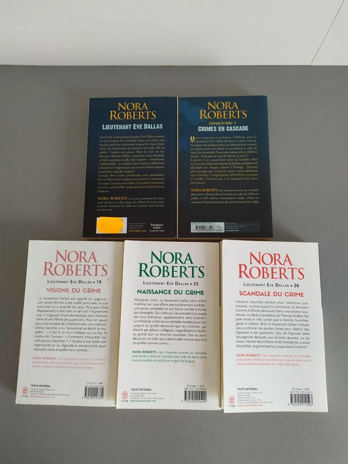 Lot de 5 romans de Nora Roberts série Ève Dallas - photo numéro 2