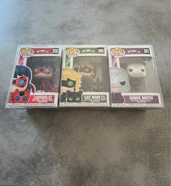 Pop lot de 3 Miraculous Ladybug Chat noir et Papillon