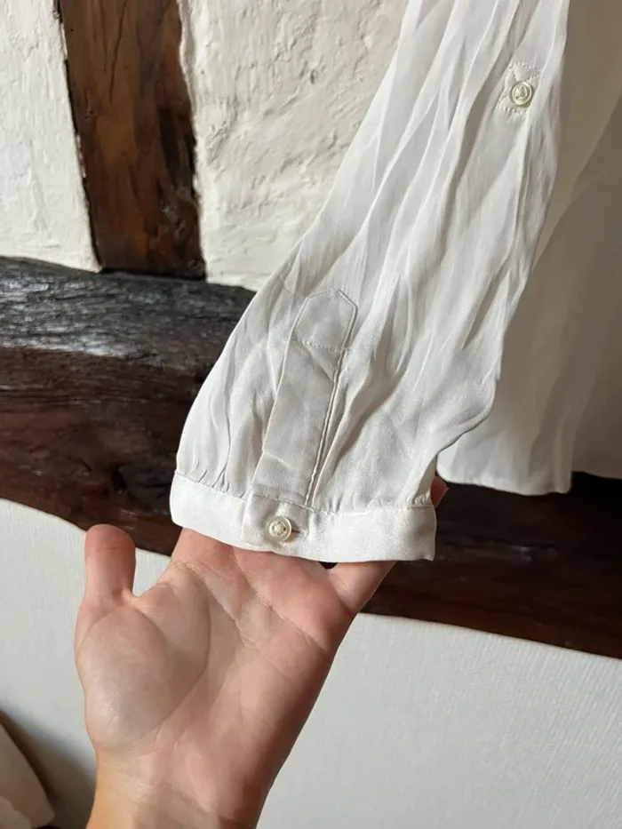 Blouse blanche élégante en soie - Caroll - taille 40 - photo numéro 3