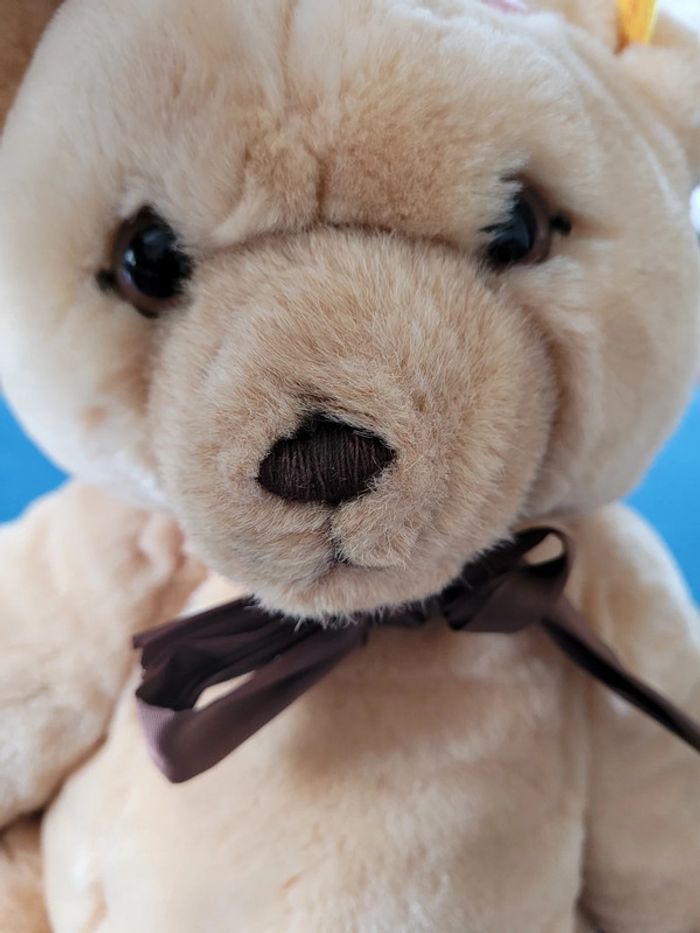 Ours Steiff complètement articulé collection peluche miel marron clair noeud marron 40cm - photo numéro 5
