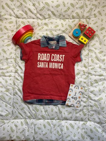 polo manches courtes orange et bleu 3/4 ans zara