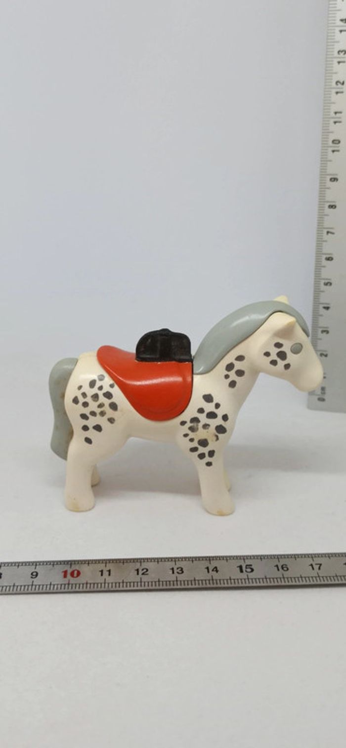 Cheval blanc avec selle marron playmobil 123 - photo numéro 2