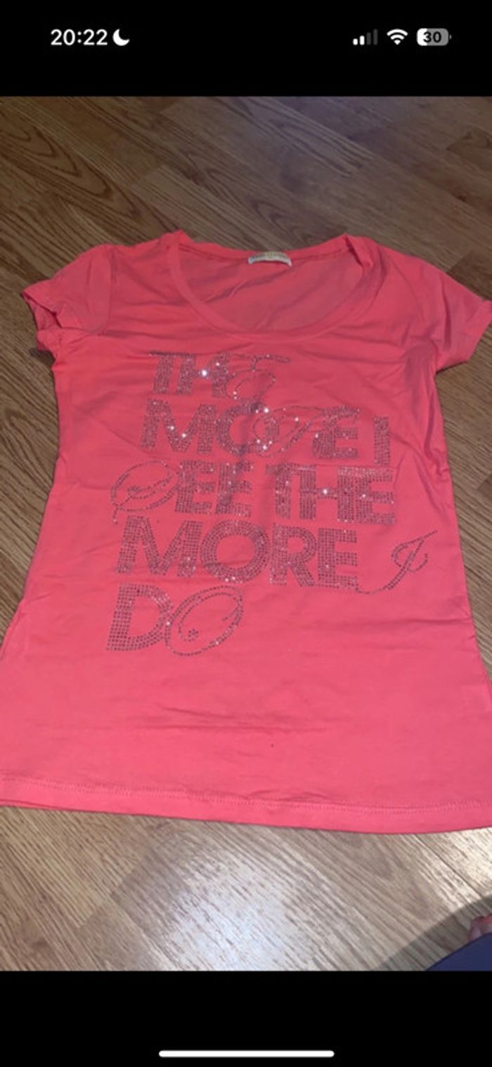 T-shirt rose  Pink studio Avec paillettes  Taille M