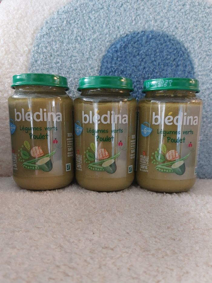 Lot de 3pots, Légumes verts Poulet, BIédina,
200g