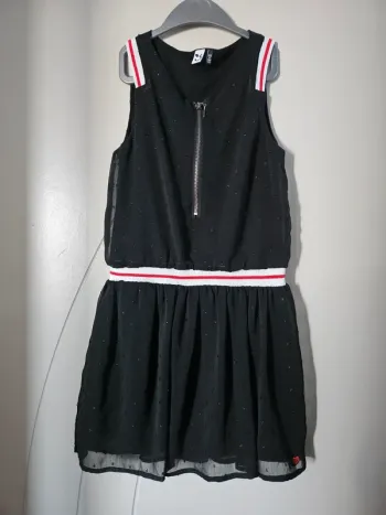 Robe plumetis noire 3Pommes 8/9ans