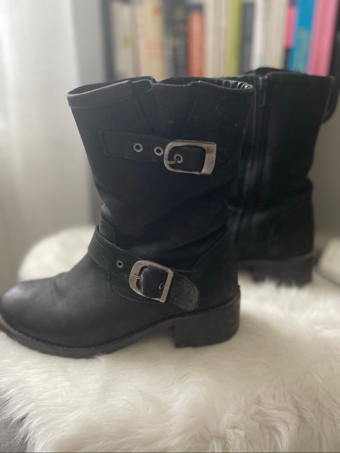 Bottes motard Buffalo noires – Taille 36 - photo numéro 2