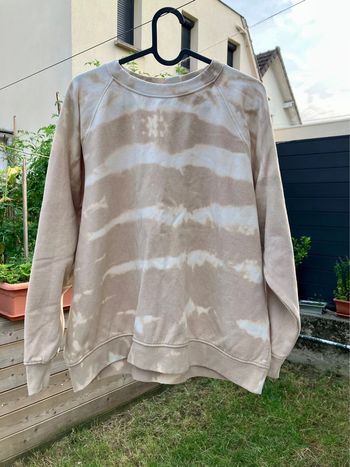 Upcycling - pull sweat-shirt col rond psychédélique tie and dye