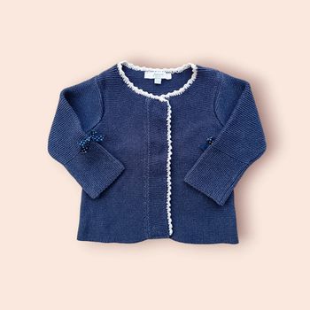 🔸 Cardigan Gilet Jacadi Bleu Marine Fille 6 Mois🔸