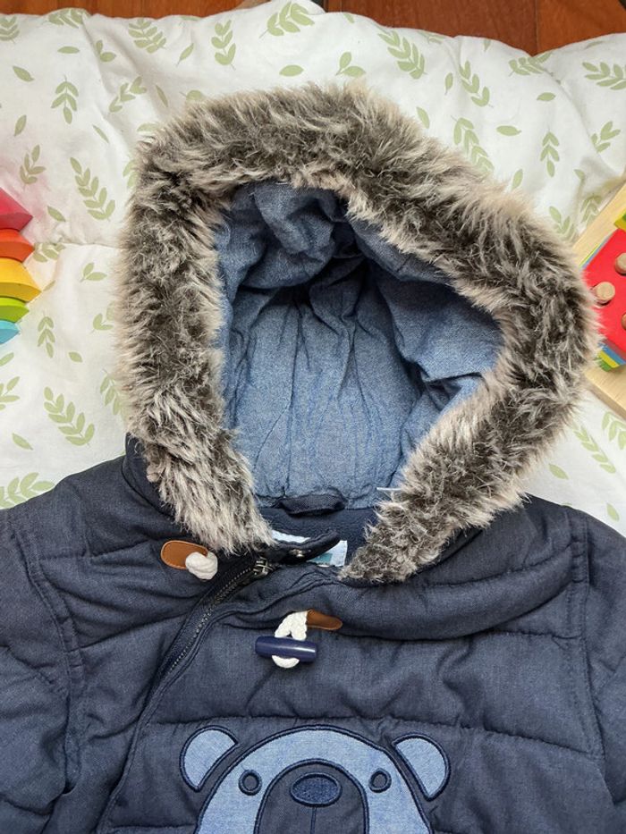 doudoune à capuche avec fourrure doublée polaire marine 23 mois obaibi - photo numéro 5