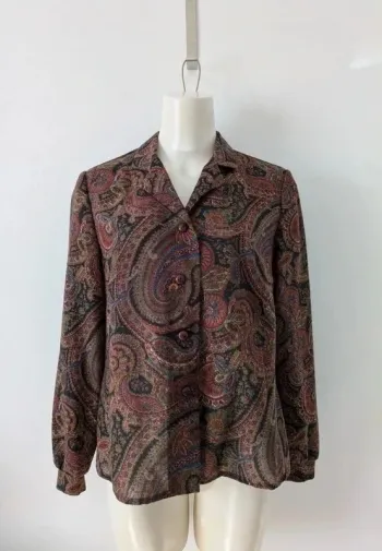 Chemisier vintage manches longues - taille 38