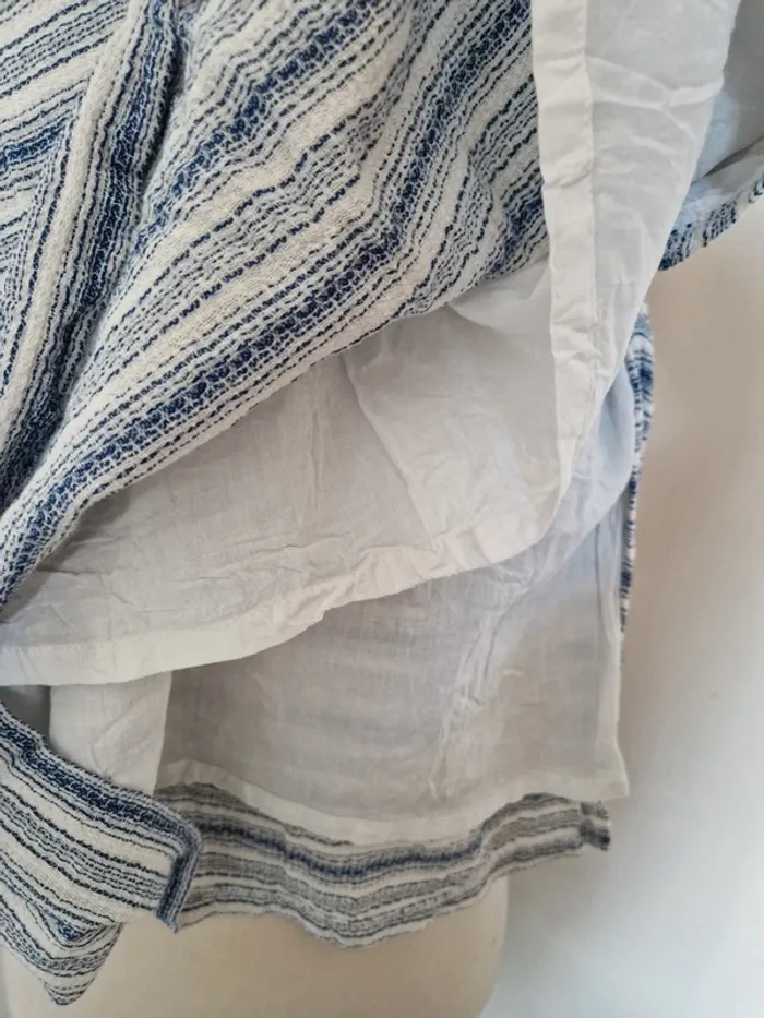 Robe longue monoprix taille 38 écru et bleu - photo numéro 3