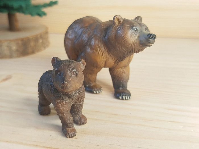 PAPO Schleich Ours brun et son ourson Figurine animal de la forêt - photo numéro 2