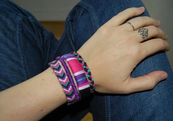 Manchette brésilienne multi-rangs rose violet - photo numéro 3