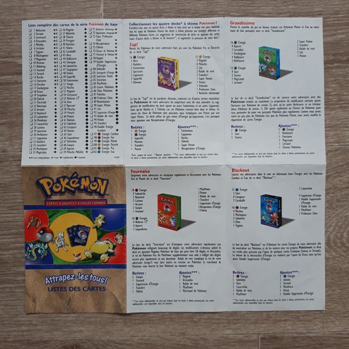 Notice Pokémon Liste des cartes - photo numéro 2