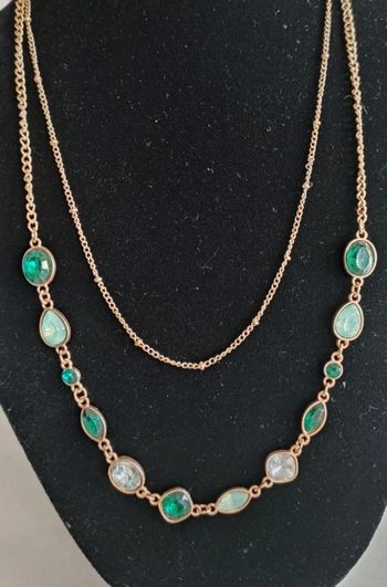 Collier strass vert double rang