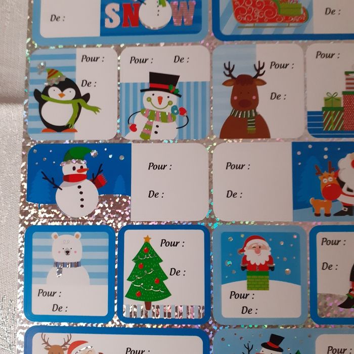 Noël: Boîte métal +80 étiquettes adhésives - photo numéro 7