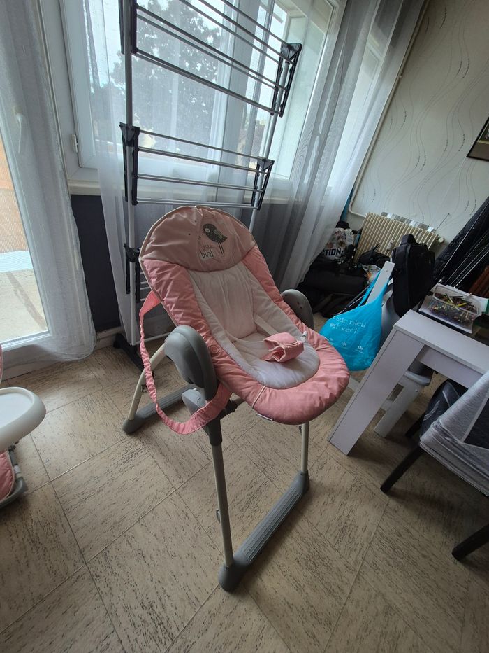 Chaise haute avec transat rose - photo numéro 6